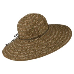 Woman's Leopard Stripe Paper Braid Hat -Fashion Accessories Store ls002fw 3