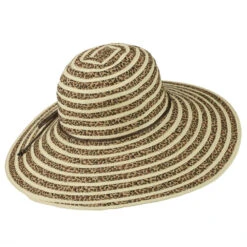Woman's Leopard Stripe Paper Braid Hat -Fashion Accessories Store ls003fw 3