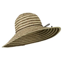 Woman's Leopard Stripe Paper Braid Hat -Fashion Accessories Store ls003fw 4