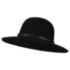 Men's Wool Felt Large Brim Fedora -Fashion Accessories Store mf001fr black 1
