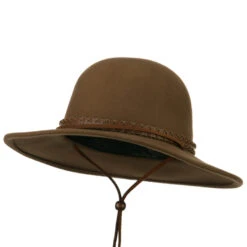 Men's Wool Felt Large Brim Fedora -Fashion Accessories Store mf002fr camel 1