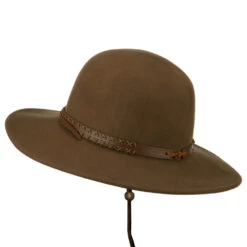 Men's Wool Felt Large Brim Fedora -Fashion Accessories Store mf002fr camel 2