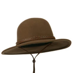 Men's Wool Felt Large Brim Fedora -Fashion Accessories Store mf002fr camel 4