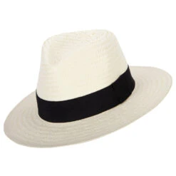Men's Toyo Paper Braid Wide Ribbon Band Accented Large Brim Fedora Hat -Fashion Accessories Store mt002sf ivory 5