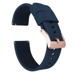Navy Blue | Elite Silicone -Fashion Accessories Store navy blue elite silicone elite silicone barton watch bands 20mm rose gold standard 582583