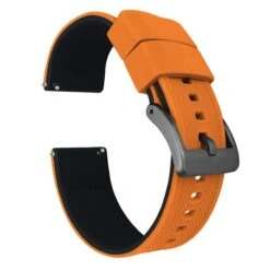 Pumpkin Orange Top / Black Bottom | Elite Silicone -Fashion Accessories Store pumpkin orange top black bottom elite silicone elite silicone barton watch bands 20mm gunmetal grey 989422