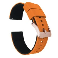 Pumpkin Orange Top / Black Bottom | Elite Silicone -Fashion Accessories Store pumpkin orange top black bottom elite silicone elite silicone barton watch bands 20mm rose gold 502297