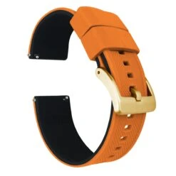 Pumpkin Orange Top / Black Bottom | Elite Silicone -Fashion Accessories Store pumpkin orange top black bottom elite silicone elite silicone barton watch bands 22mm gold 354569