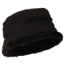 Women's Faux Suede Bucket Hat -Fashion Accessories Store qw001bh black 4