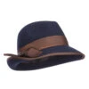 Women's Ribbon Accent Wool Fedora -Fashion Accessories Store rw001cf navy 1