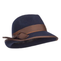 Women's Ribbon Accent Wool Fedora