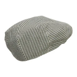 Men's Seersucker Ivy Cap -Fashion Accessories Store sk001dv black 3