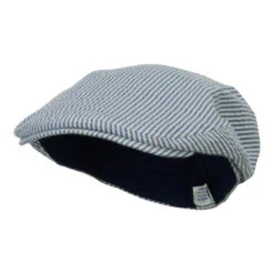 Men's Seersucker Ivy Cap -Fashion Accessories Store sk002dv blue 1