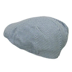 Men's Seersucker Ivy Cap -Fashion Accessories Store sk002dv blue 2