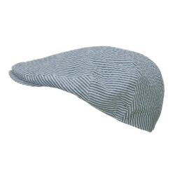 Men's Seersucker Ivy Cap -Fashion Accessories Store sk002dv blue 5