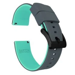 Smoke Grey Top / Mint Green Bottom | Elite Silicone -Fashion Accessories Store smoke grey top mint green bottom elite silicone elite silicone barton watch bands 24mm black pvd 799462