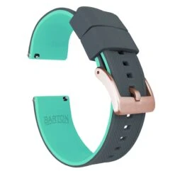 Smoke Grey Top / Mint Green Bottom | Elite Silicone -Fashion Accessories Store smoke grey top mint green bottom elite silicone elite silicone barton watch bands 24mm rose gold 435491