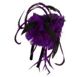 Feather Accent Headband Fascinator -Fashion Accessories Store tf002df purple 3 1