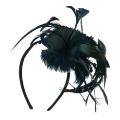 Feather Accent Headband Fascinator -Fashion Accessories Store tf003df teal 4