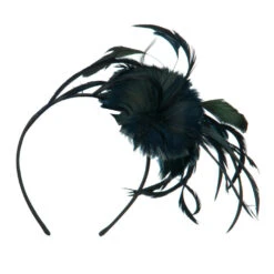 Feather Accent Headband Fascinator -Fashion Accessories Store tf003df teal 5