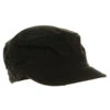 Washed Cotton Fitted Army Cap -Fashion Accessories Store wa001jc black4