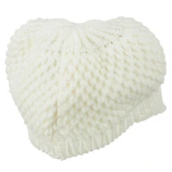 Women's Visored Knit Beanie -Fashion Accessories Store wv002db white 3