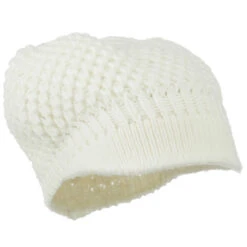 Women's Visored Knit Beanie -Fashion Accessories Store wv002db white 4