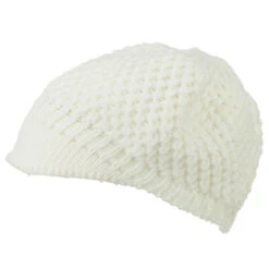 Women's Visored Knit Beanie -Fashion Accessories Store wv002db white 5