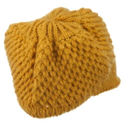 Women's Visored Knit Beanie -Fashion Accessories Store wv009db mustard 3